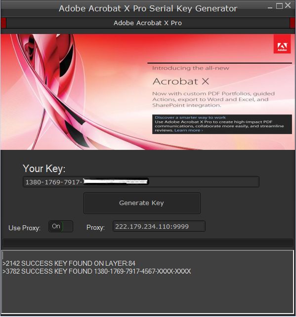Adobe Acrobat X Serial Key